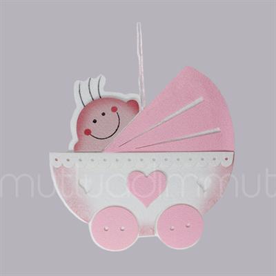 Pusette Bebek Keçe Kapı Süsü 30x30cm