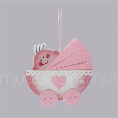 Pusette Bebek Keçe Kapı Süsü Küçük 13x13cm