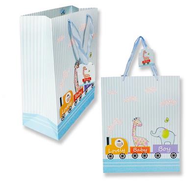 Trenli Mavi Büyük Karton Çanta 26x31cm 1 Adet