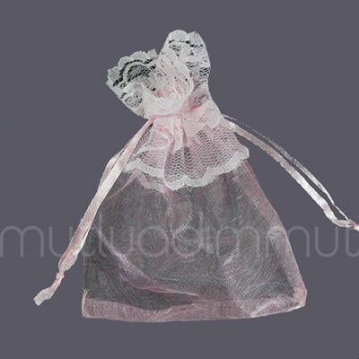 Ucu Dantel Fistolu Kese 9x12cm 12 Adet