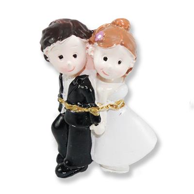 Zincirle Bağlanmış Gelin Damat Biblo 12 Adet