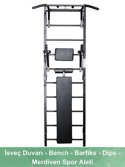 İsveç Duvarı - Bench - Barfiks - Dips - Merdiven Spor Aleti | Çok Fonksiyonlu Fitness Ekipmanı