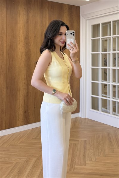 BELDEN OTURTMALI YELEK - SARI