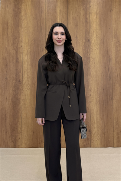 CLARA BAĞLAMALI CEKET - KAHVERENGİ