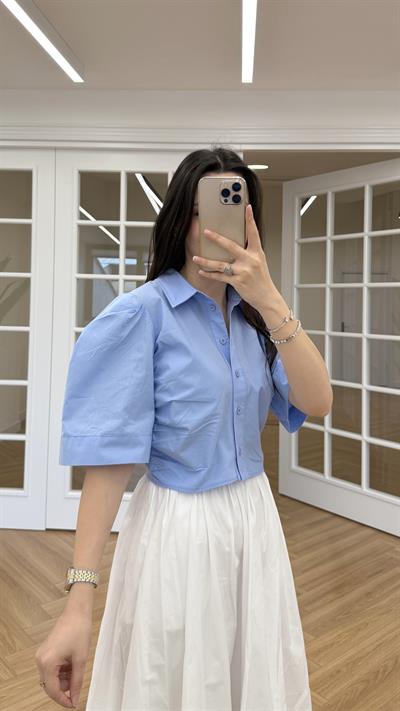 CROP GÖMLEK - BEBE MAVİSİ