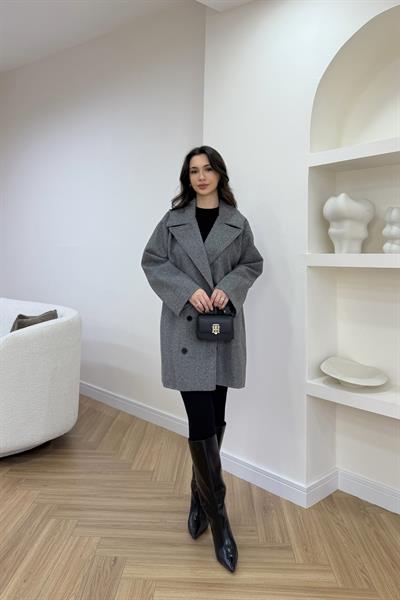 EVA KISA KABAN - GRİ