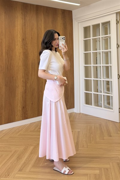 ŞAL DETAYLI MNGO ETEK - PEMBE