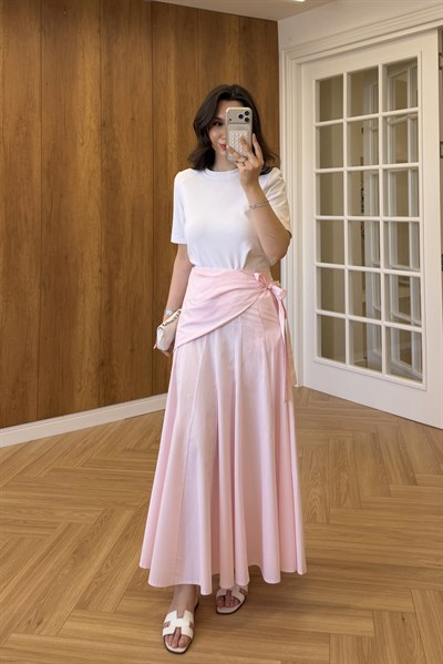 ŞAL DETAYLI MNGO ETEK - PEMBE