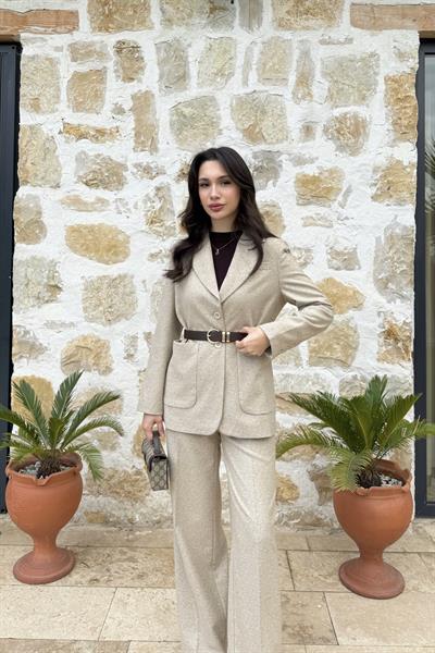 VITA KEMERLİ CEKET PANTOLON - BEJ