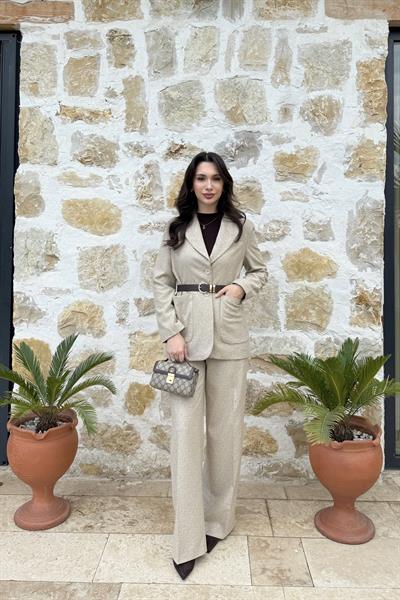 VITA KEMERLİ CEKET PANTOLON - BEJ