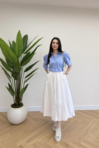 VOLANLI ETEK - BEYAZ
