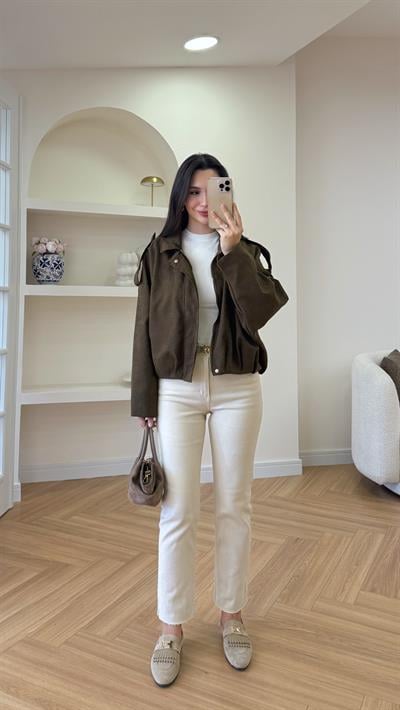 ZARA KESİK PAÇA JEAN - BEJ