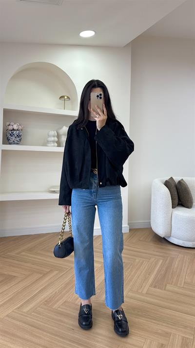 ZARA KESİK PAÇA JEAN - MAVİ