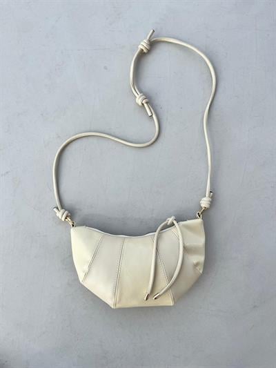 Croissant Deri Çapraz Çanta Tereyağı Sarısı