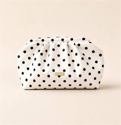 Milano Puantiye Desenli Kadın Clutch Çanta