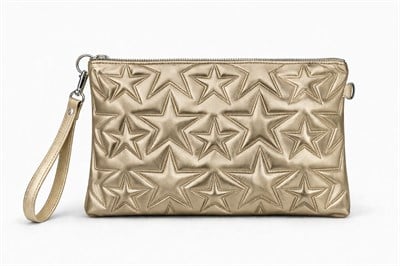 Winx Yıldız Dokulu Clutch Çanta Gold