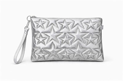 Winx Yıldız Dokulu Clutch Çanta Gümüş