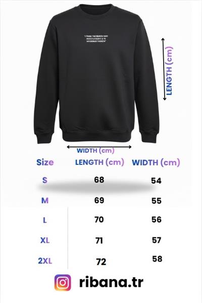 Unısex Bisiklet Yaka Baskılı Regular Fit Yumuşak Dokulu Uzun Kollu Sweatshirt