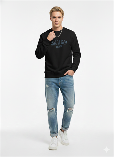 Unısex Uzun Kollu Bisiklet Yaka Regular İçi Yumuşak Sweatshirt