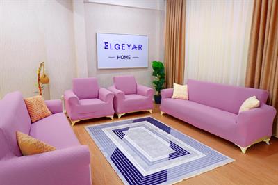 Jakarlı Koltuk Örtüsü Takımı Sepet Desen 3+3+1+1 - Pembe