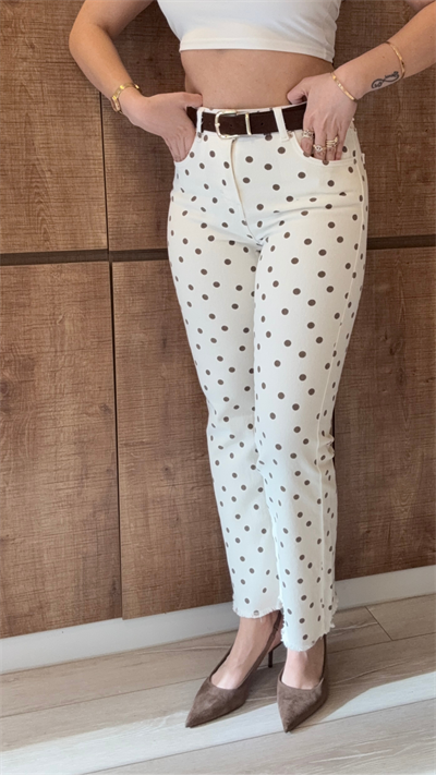 Premium Puantiye Flare Jean