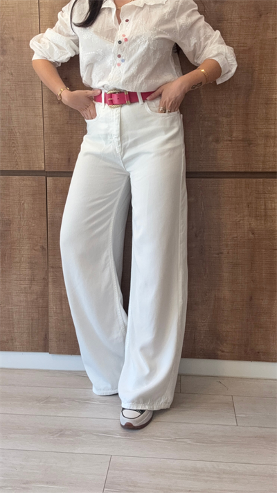 Premium Tencel Beyaz Palazzo Jean