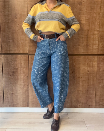 Pul Payetli Balon Jean 