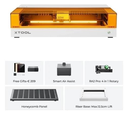 xTool S1 20W Deluxe Paket Lazer Makinesi (Beyaz)