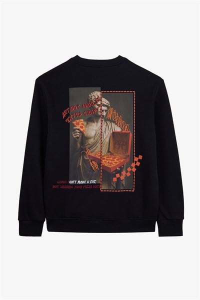 Alegion Solistice Erkek Sweatshirt 006 – Siyah 03 Pizza
