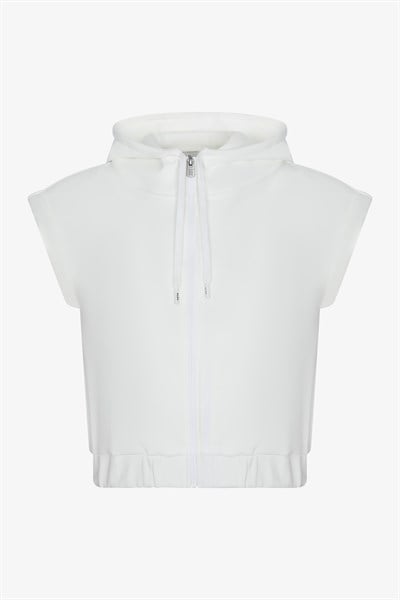 Ekru Regular Fit Kadın Crop Hoodie 60