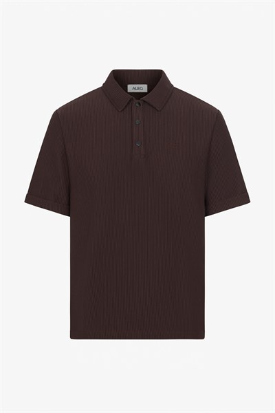 Kahverengi Regular Fit Polo Yaka Erkek T-Shirt 17