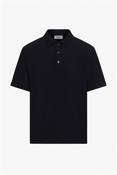 Siyah Regular Fit Polo Yaka Erkek T-Shirt 17