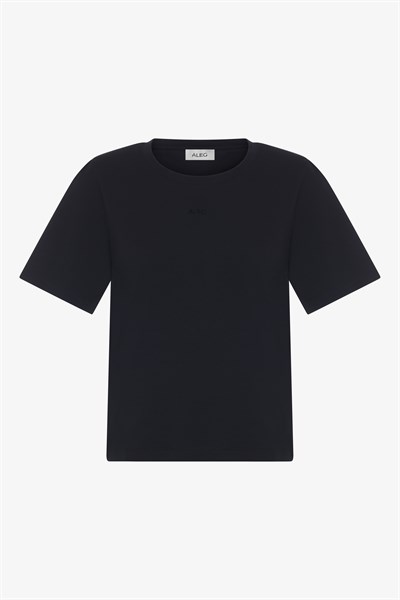 Siyah Regular Fit Vatkalı Kadın T-Shirt 35