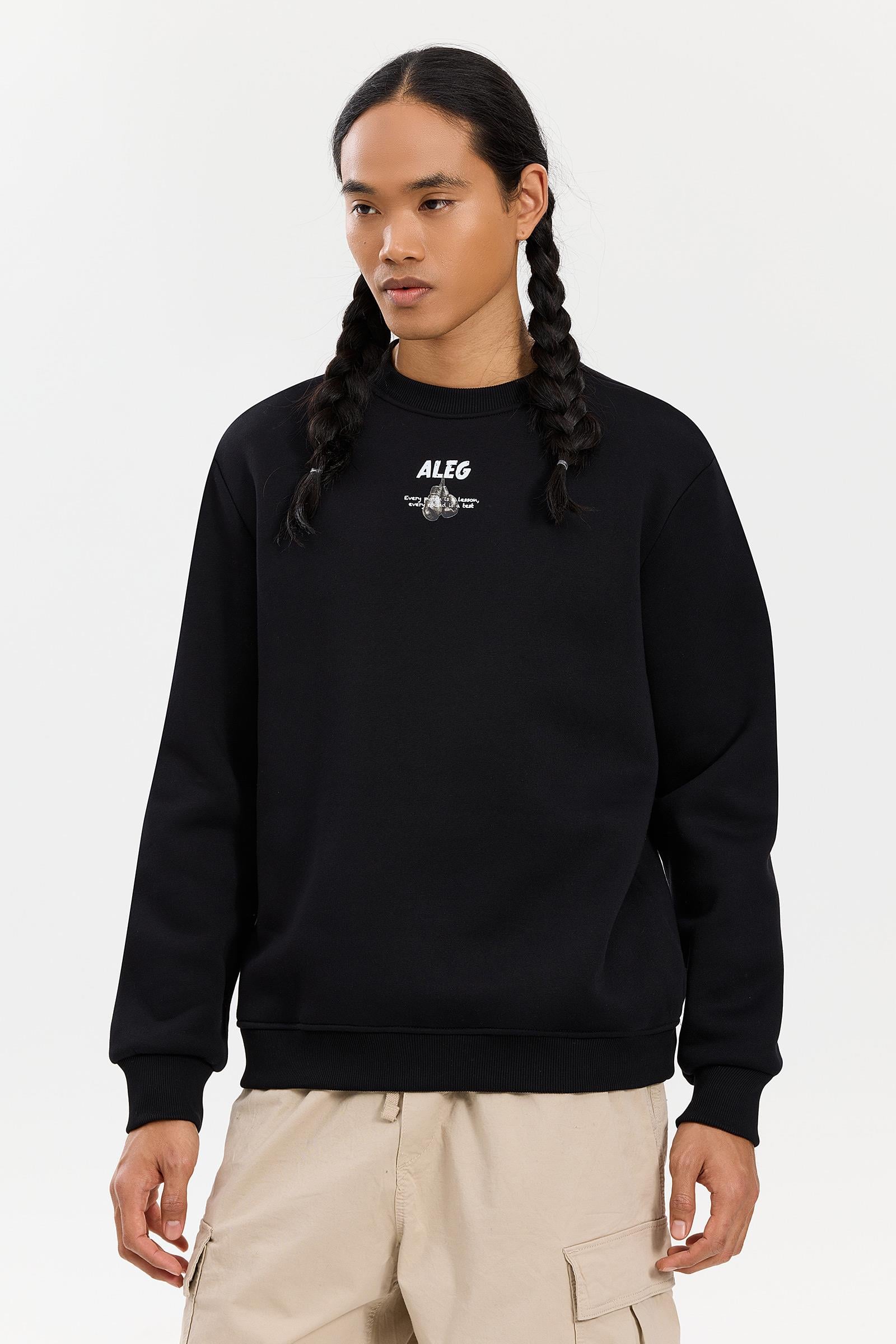 Siyah Erkek Graphic Sweatshirt - ALEG Solistice 018