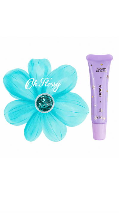 Oh Flossy Çocuk Doğal Tekli Far - Doğal Dudak Parlatıcısı Grape Seti