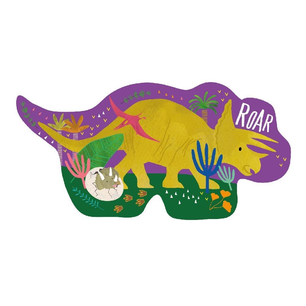 FLOSS & ROCK 12 Parça Şekilli Yap-Boz/Dinosaur