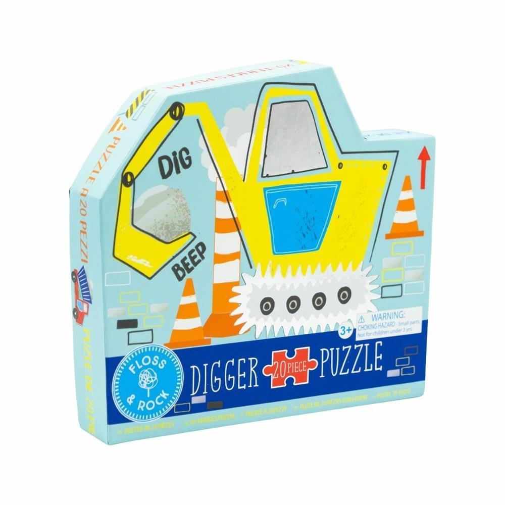 FLOSS & ROCK 20 Parça ''İnşaat Makinesi'' Şekilli Yap-Boz / Construction