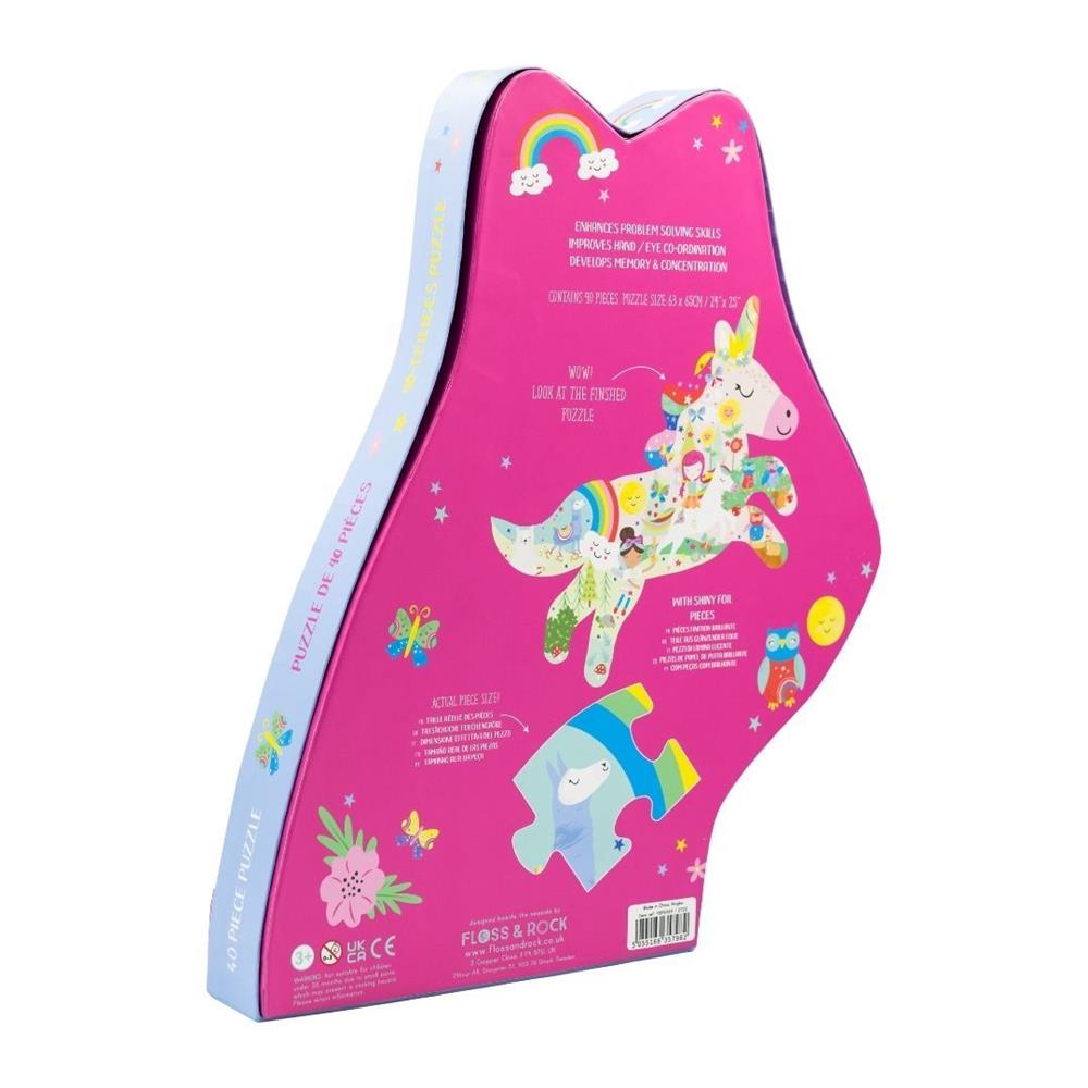 FLOSS & ROCK 40 Parça “Unicorn” Şekilli Yap-Boz / Rainbow Unicorn *YENİ*