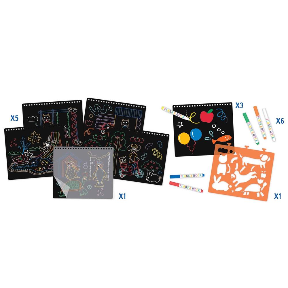 FLOSS & ROCK Chalk Board Eskiz Kitabı / Pets *YENİ*