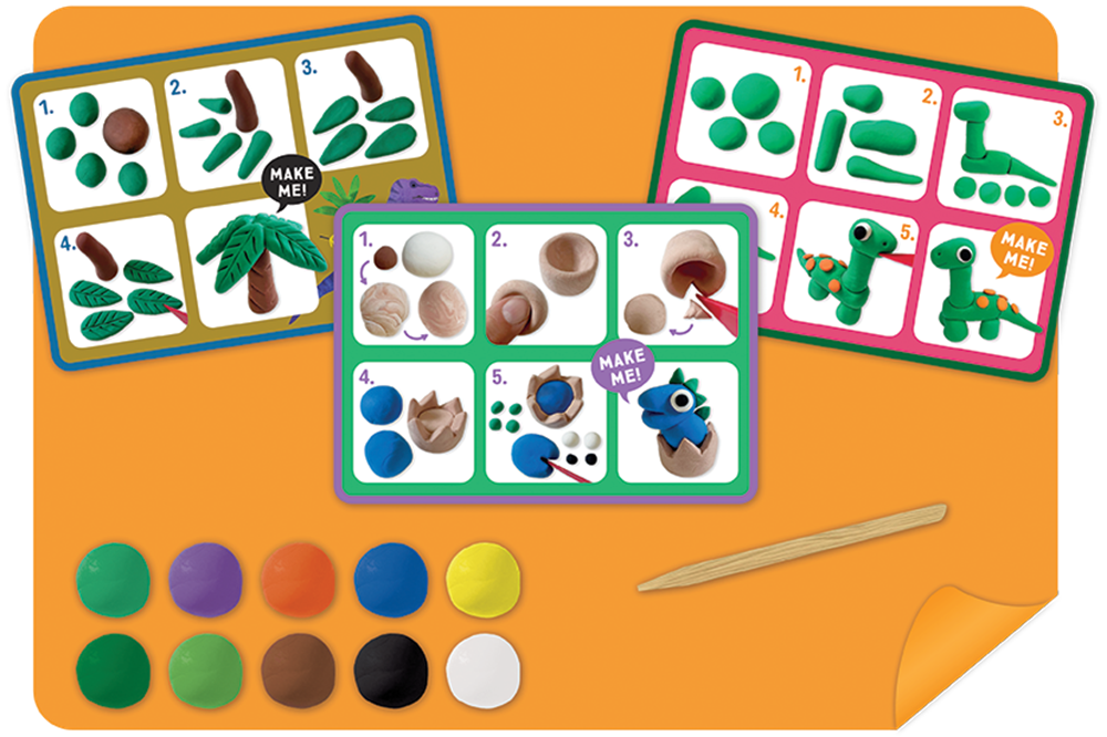 Floss & Rock Clay And Play Hava İle Kuruyan Kil Seti/ Dino