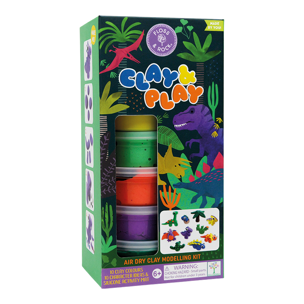 Floss & Rock Clay And Play Hava İle Kuruyan Kil Seti/ Dino