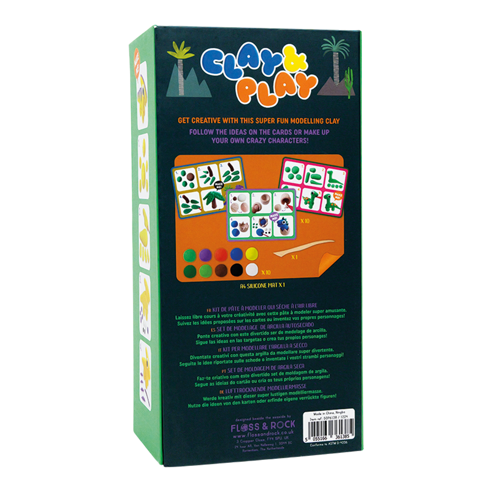 Floss & Rock Clay And Play Hava İle Kuruyan Kil Seti/ Dino