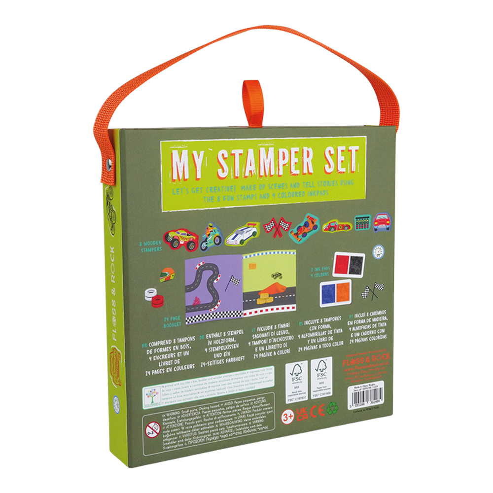 FLOSS & ROCK Stamper Ahşap Baskı Seti / Cars