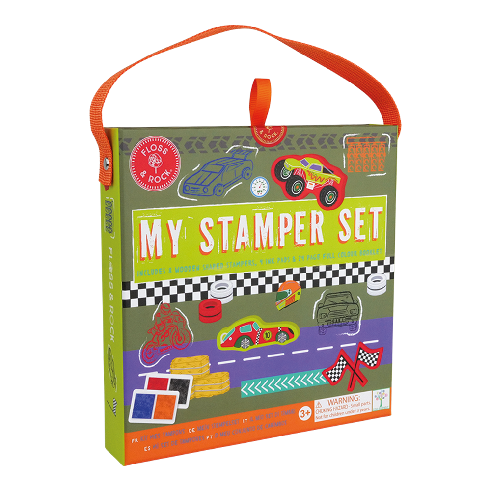 FLOSS & ROCK Stamper Ahşap Baskı Seti / Cars