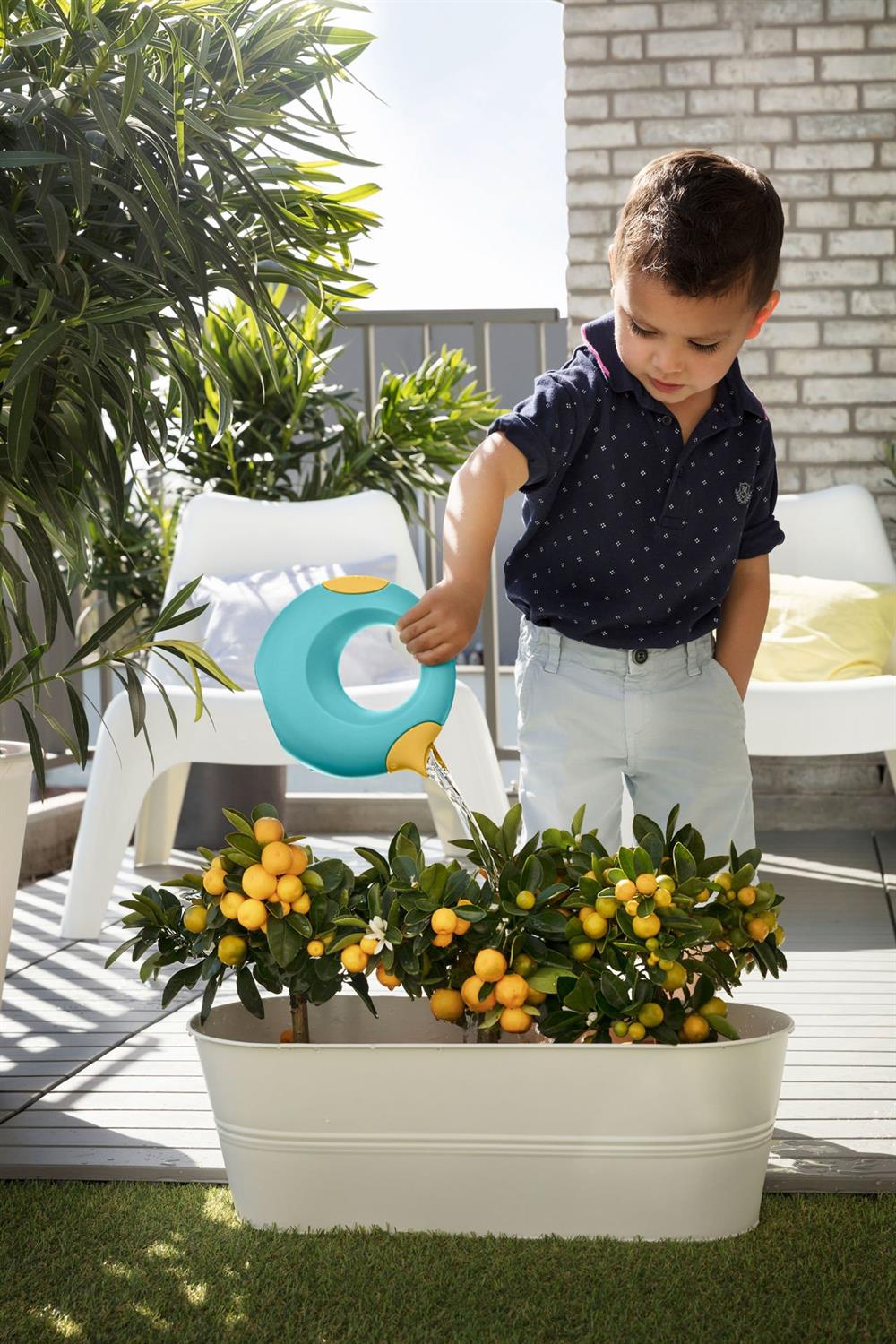 Quut Cana Çift Taraflı Çocuk Sulama Kabı / Small / Banana Blue