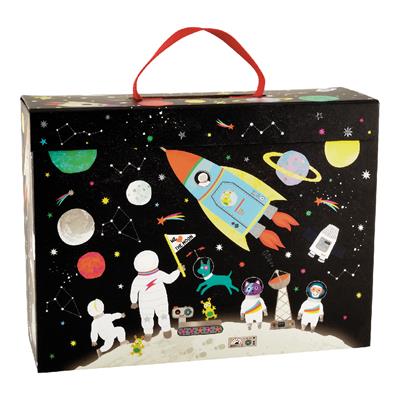 FLOSS & ROCK Ahşap Figürlü Oyun Kutuları/Space