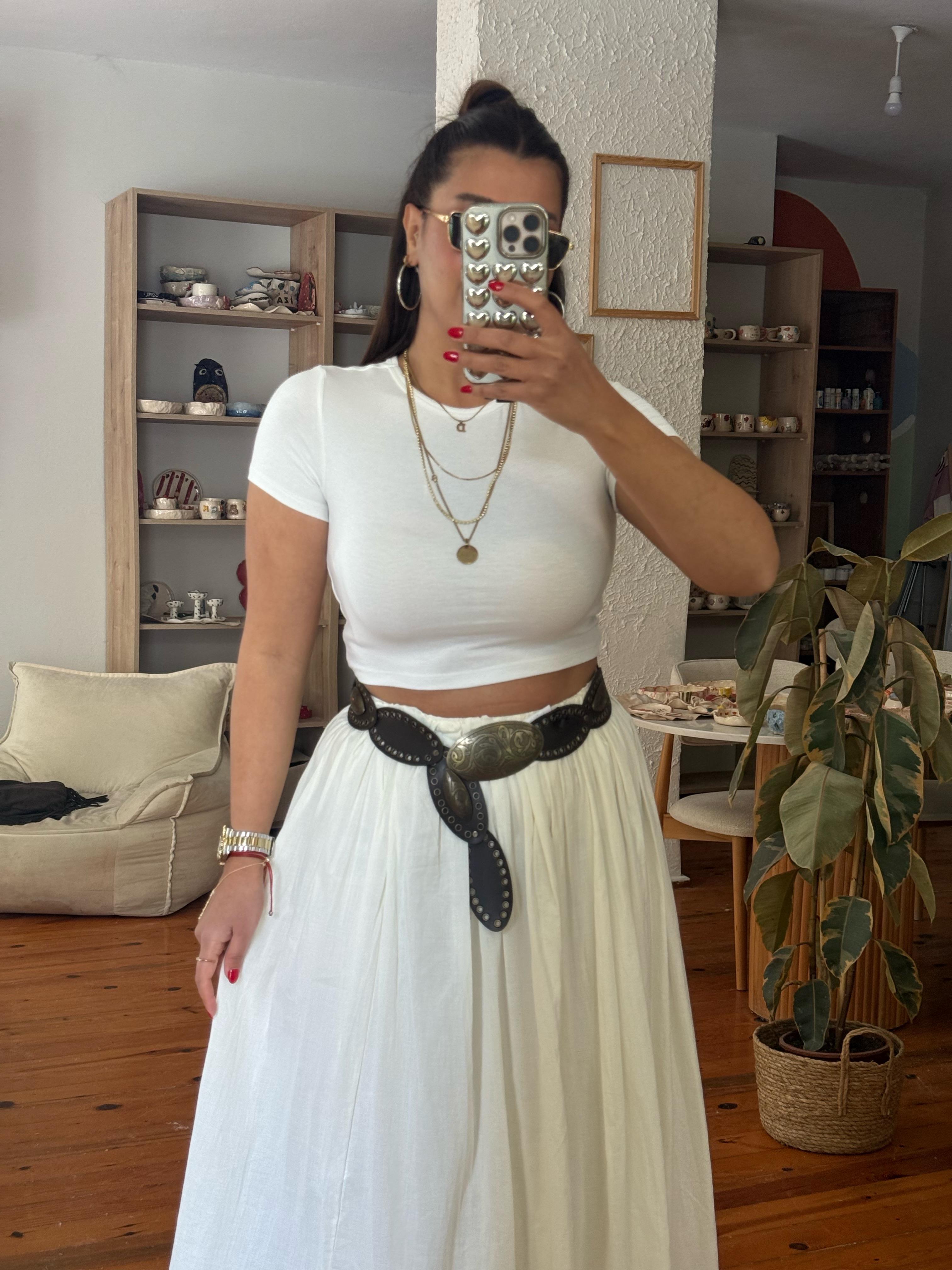 Dilvin Crop Beyaz