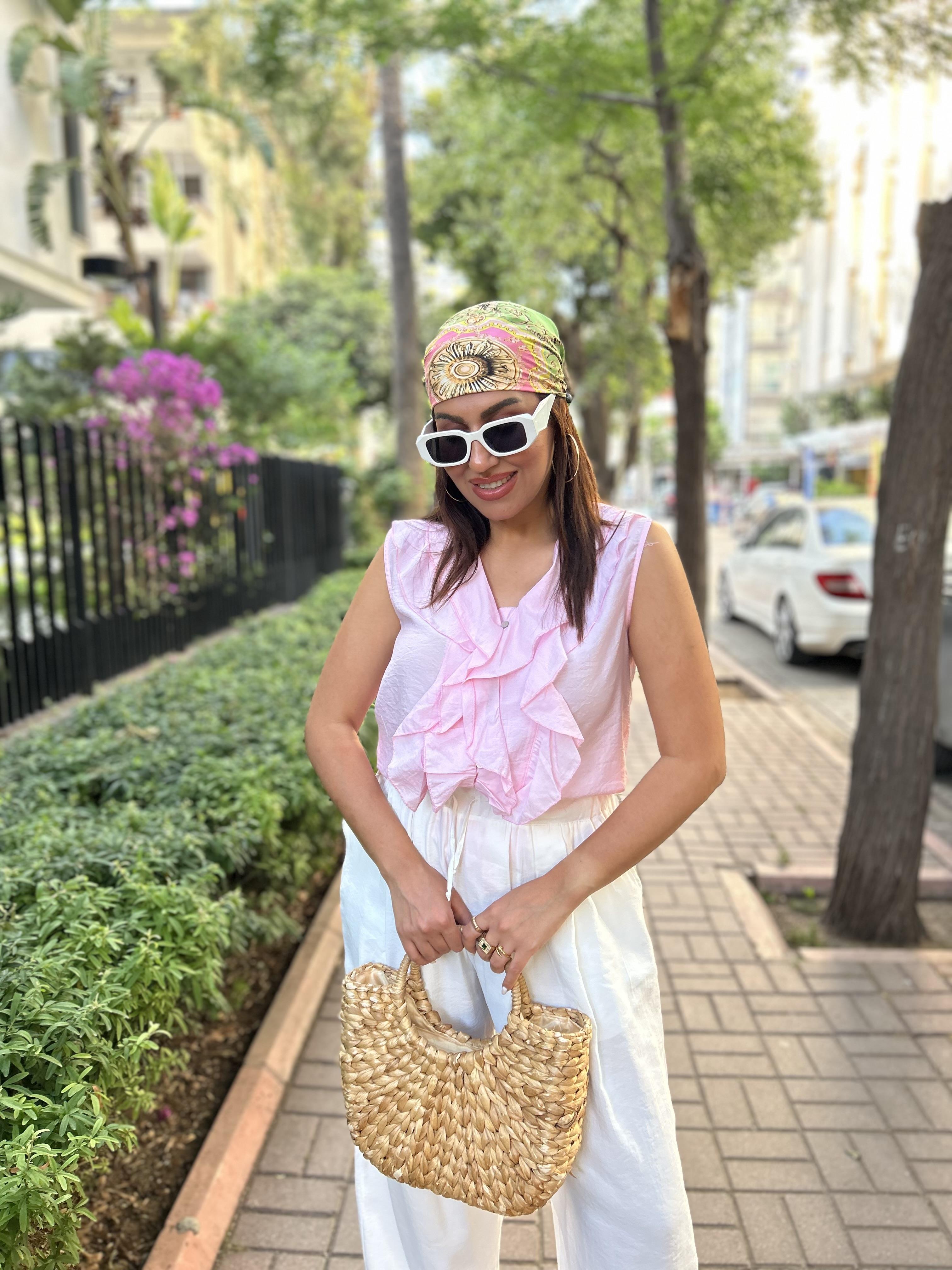 Fırfırlı Bluz  Pembe