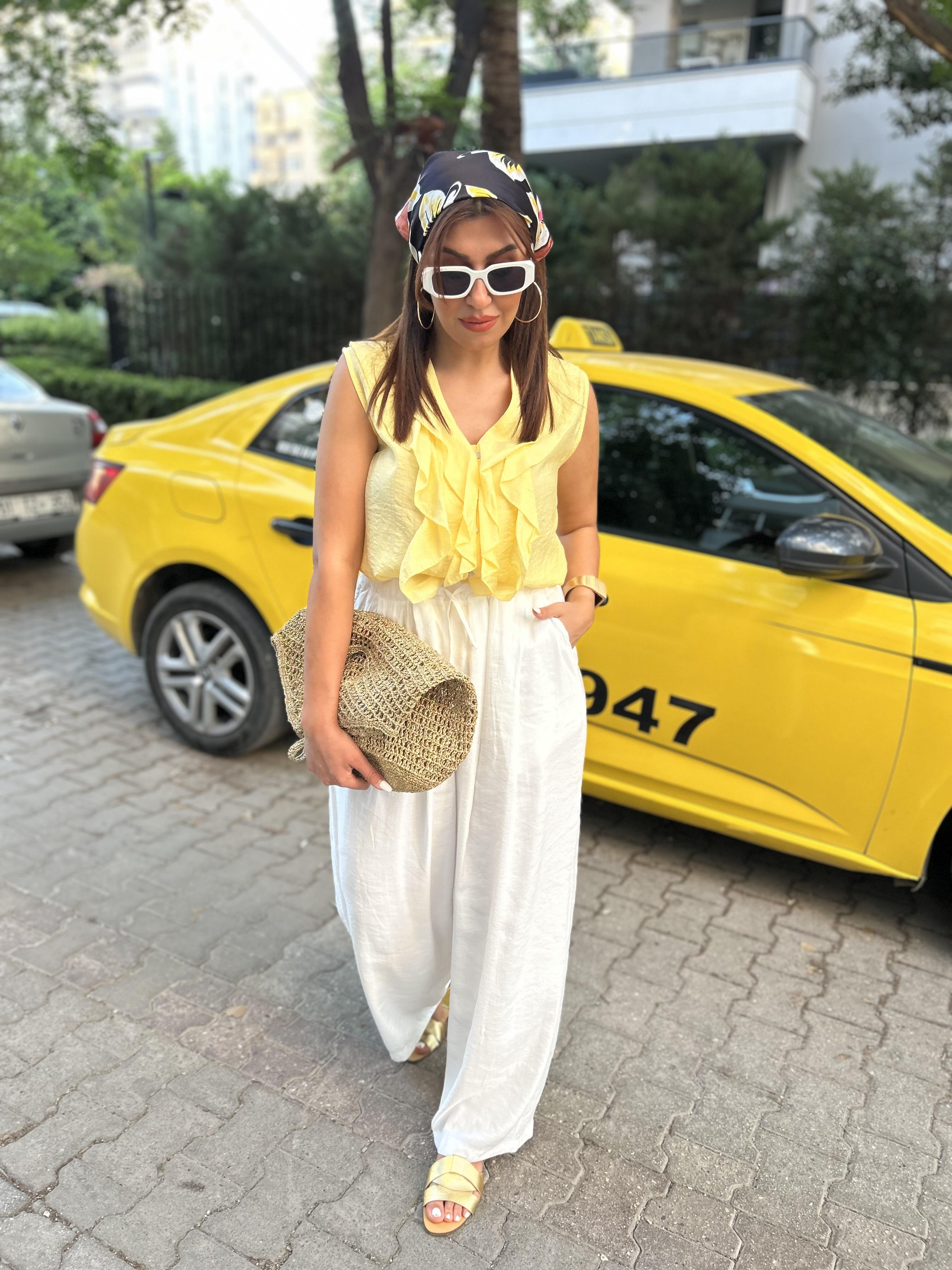Fırfırlı Bluz Sarı
