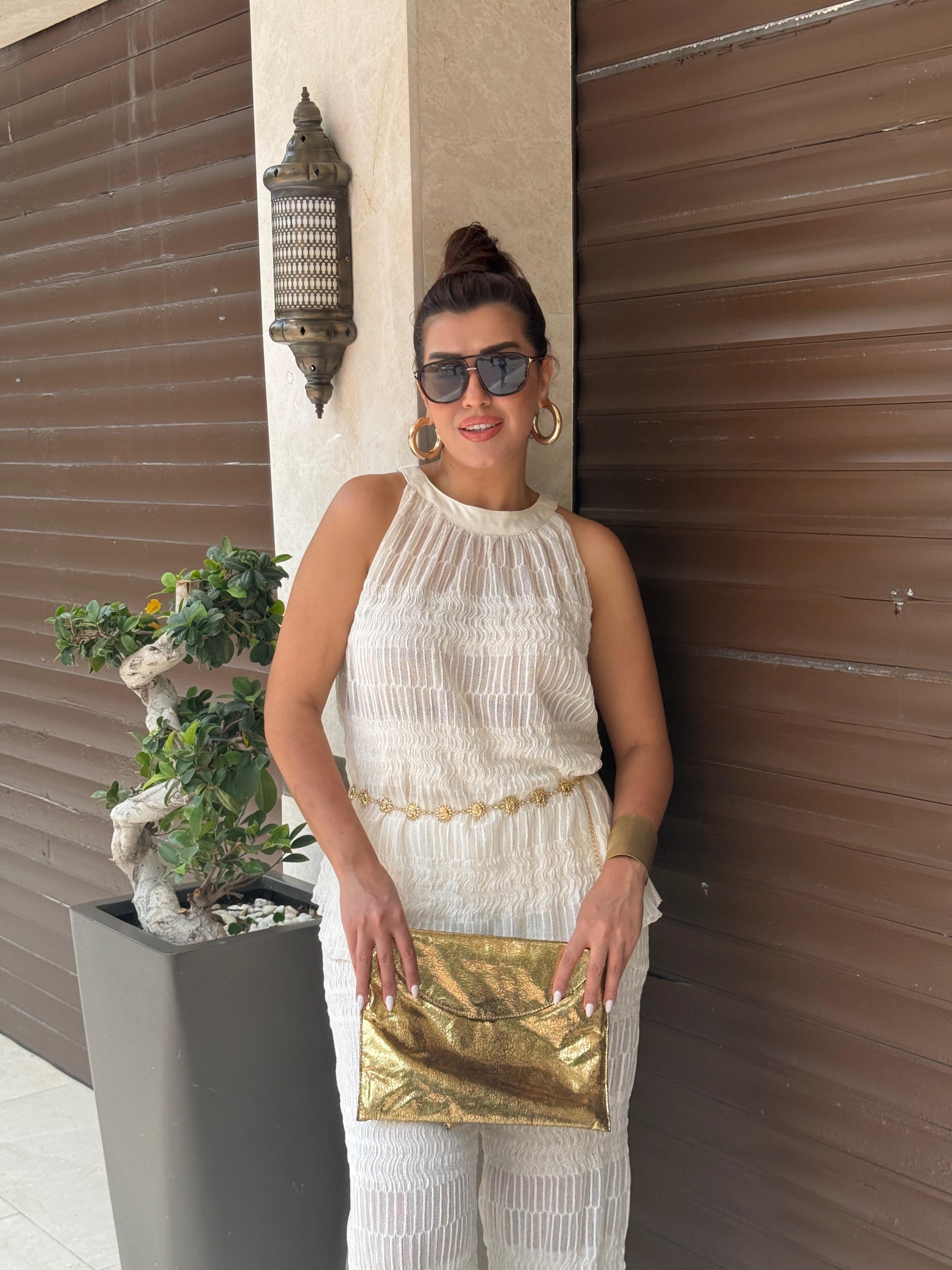 Halter Dantel Takım Beyaz